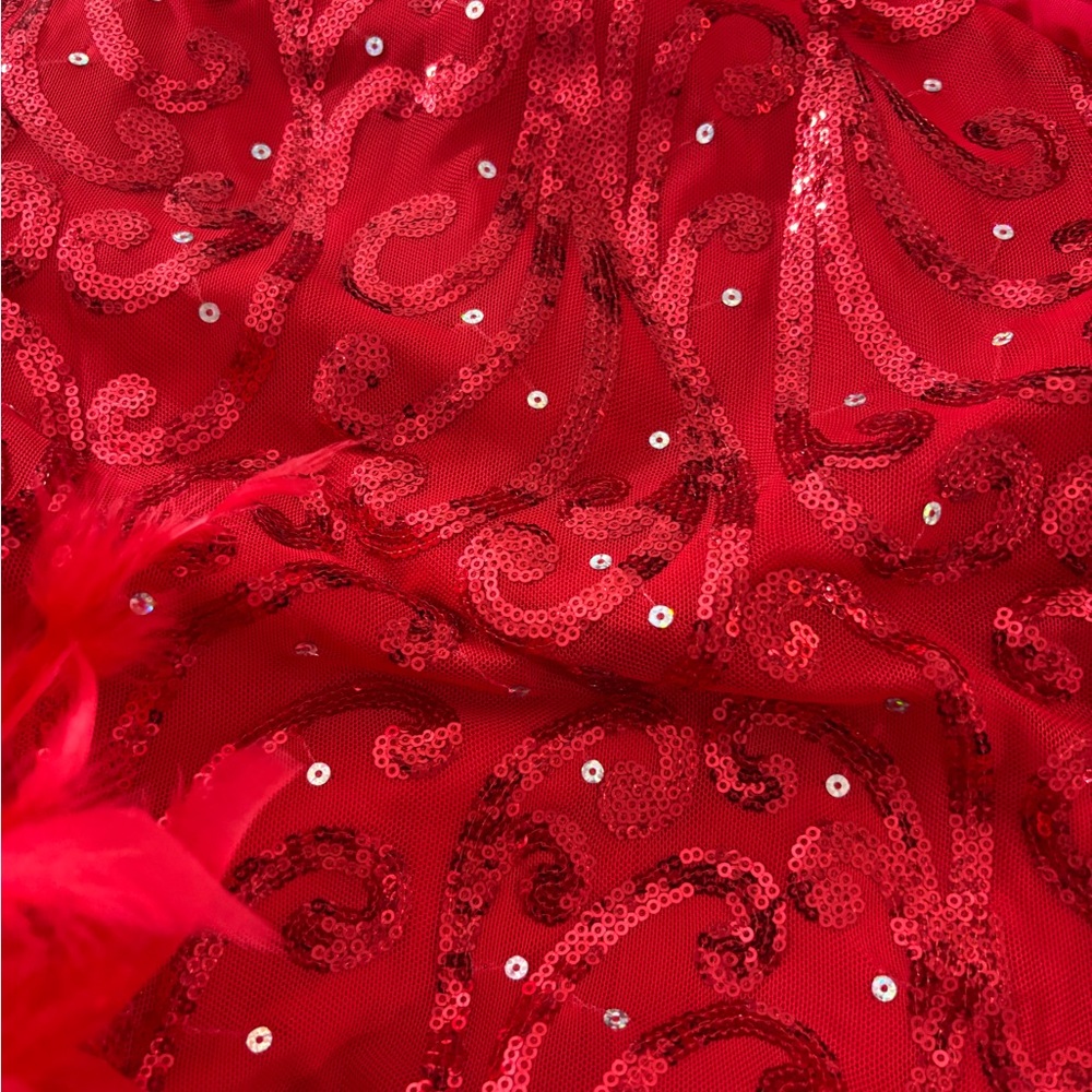 Weissman Matadora red sequin & feather bustle adult L ♥️ - Picture 3 of 6